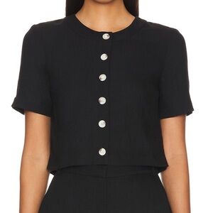 Amanda Uprichard Black Button-Down Shirt